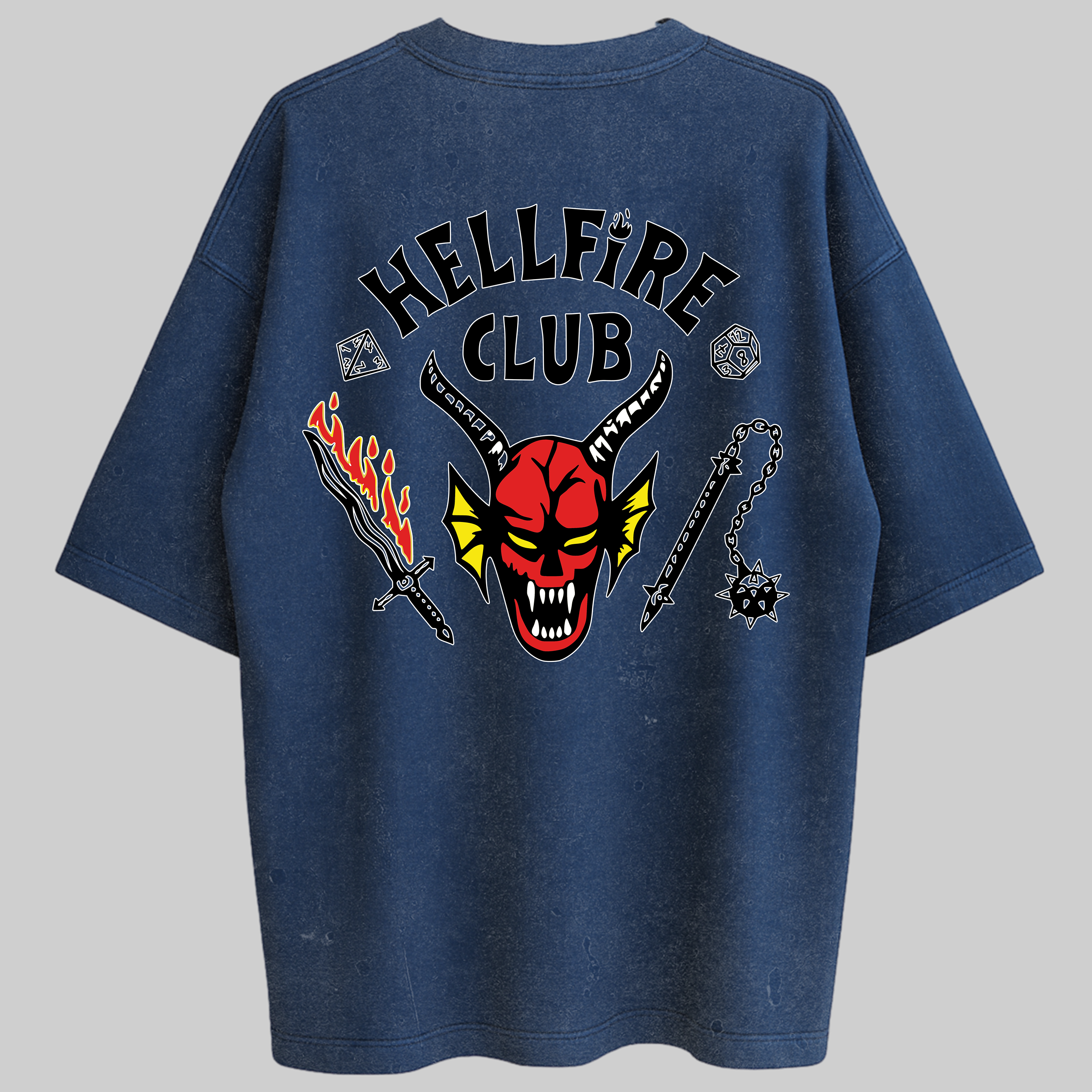 Oversized Hellfire Club Stranger Things Zero Encolhimento