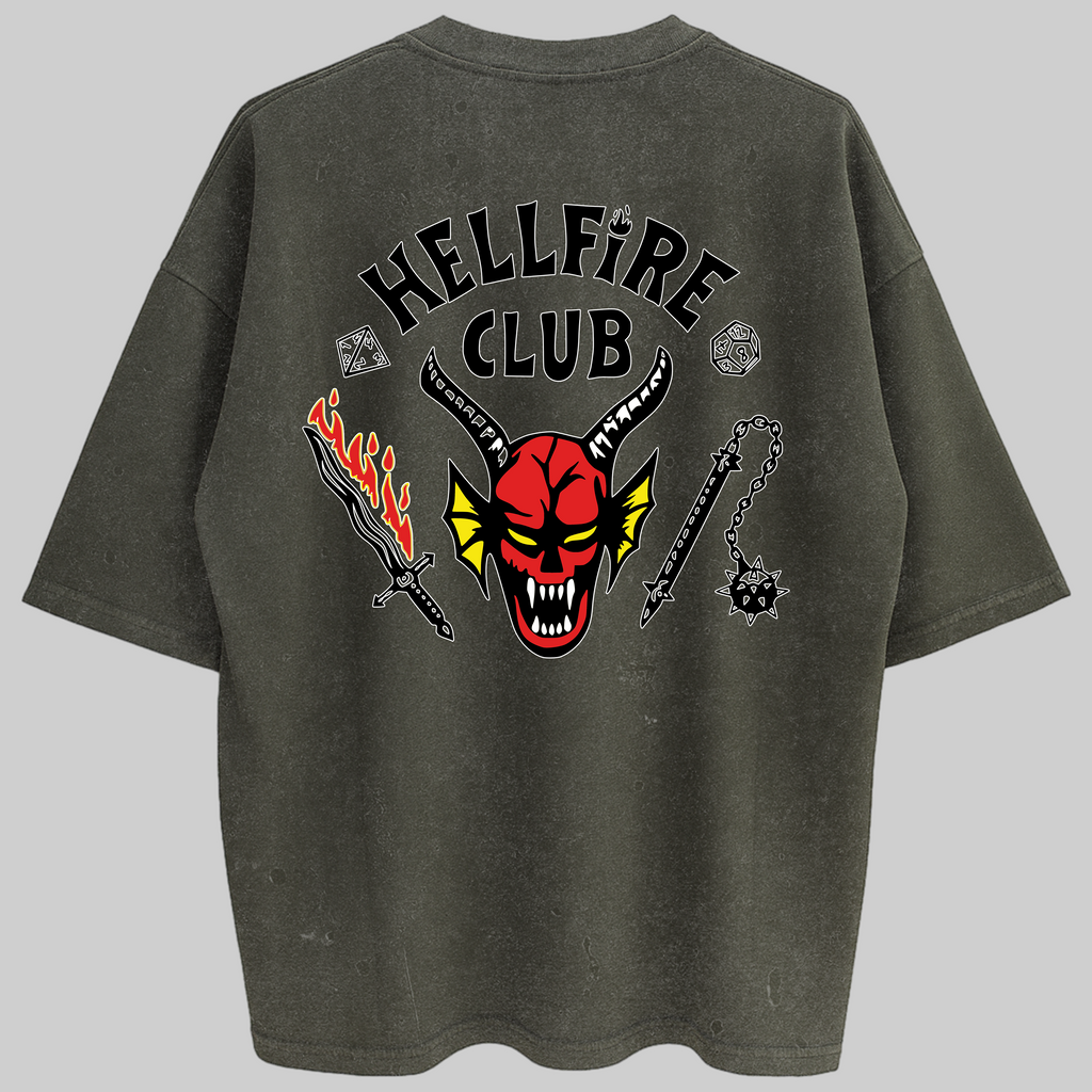 Oversized Hellfire Club Stranger Things Zero Encolhimento