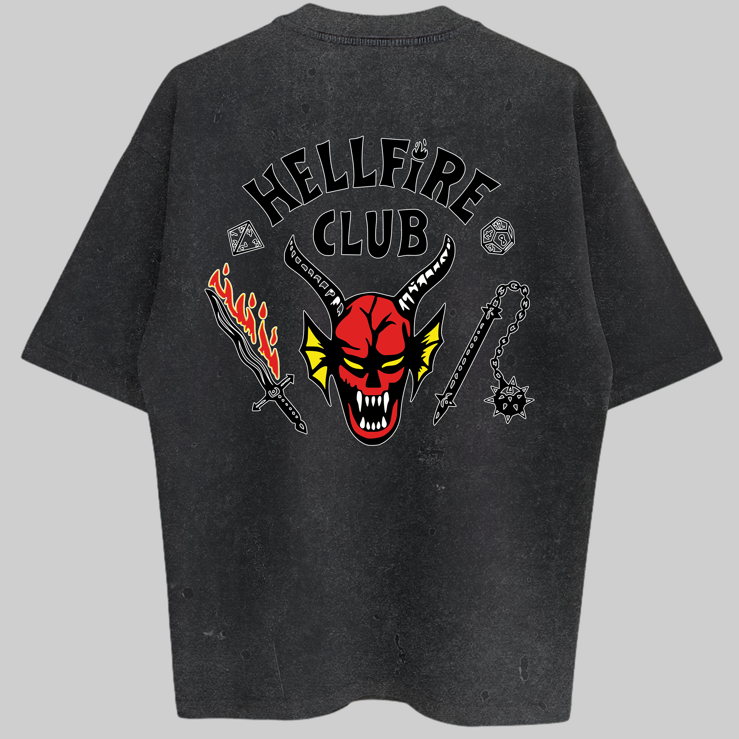Oversized Hellfire Club Stranger Things Zero Encolhimento