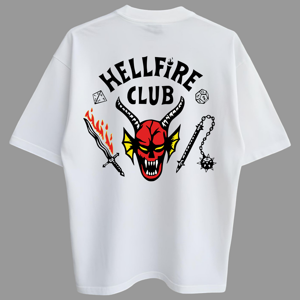 Oversized Hellfire Club Stranger Things Zero Encolhimento