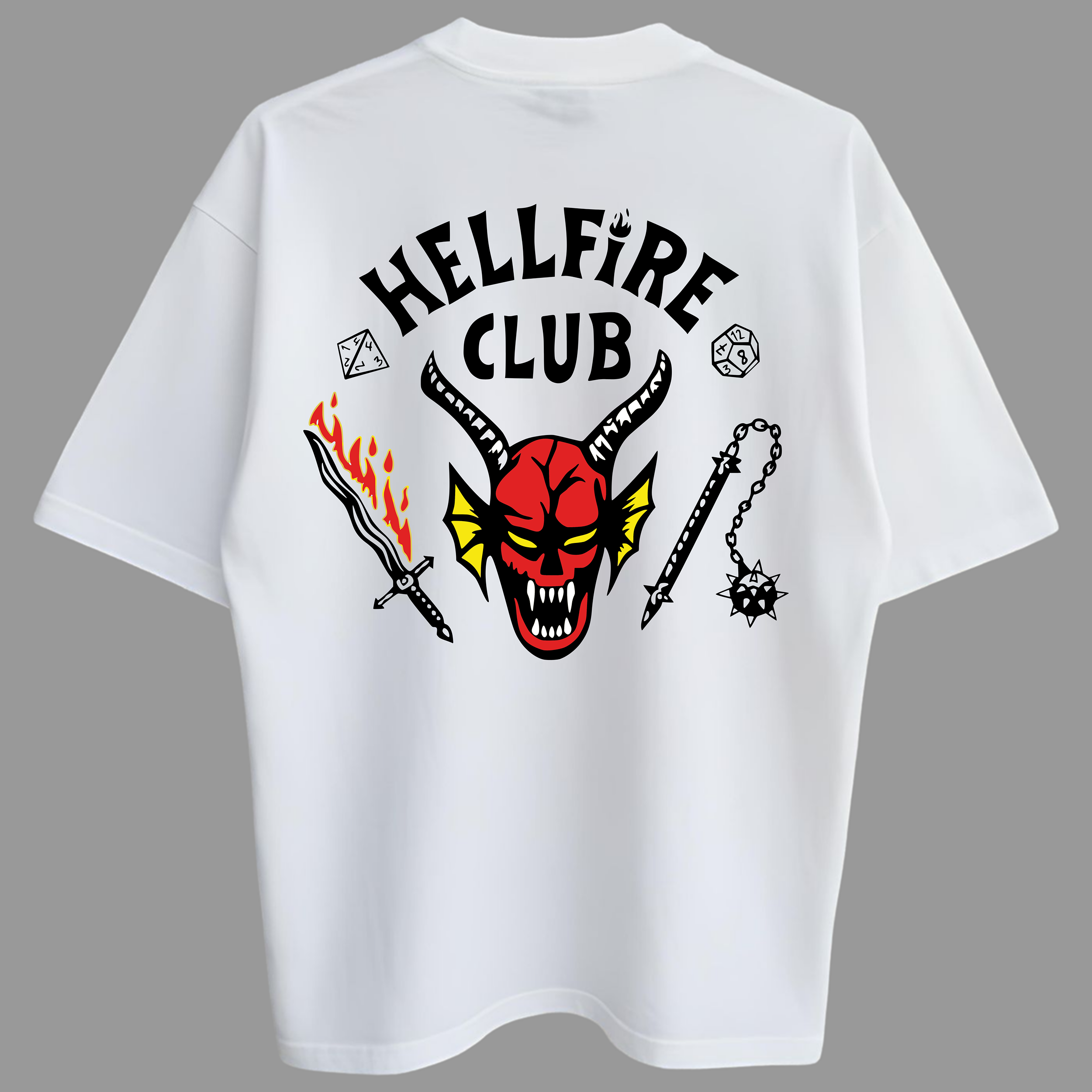 Oversized Hellfire Club Stranger Things Zero Encolhimento