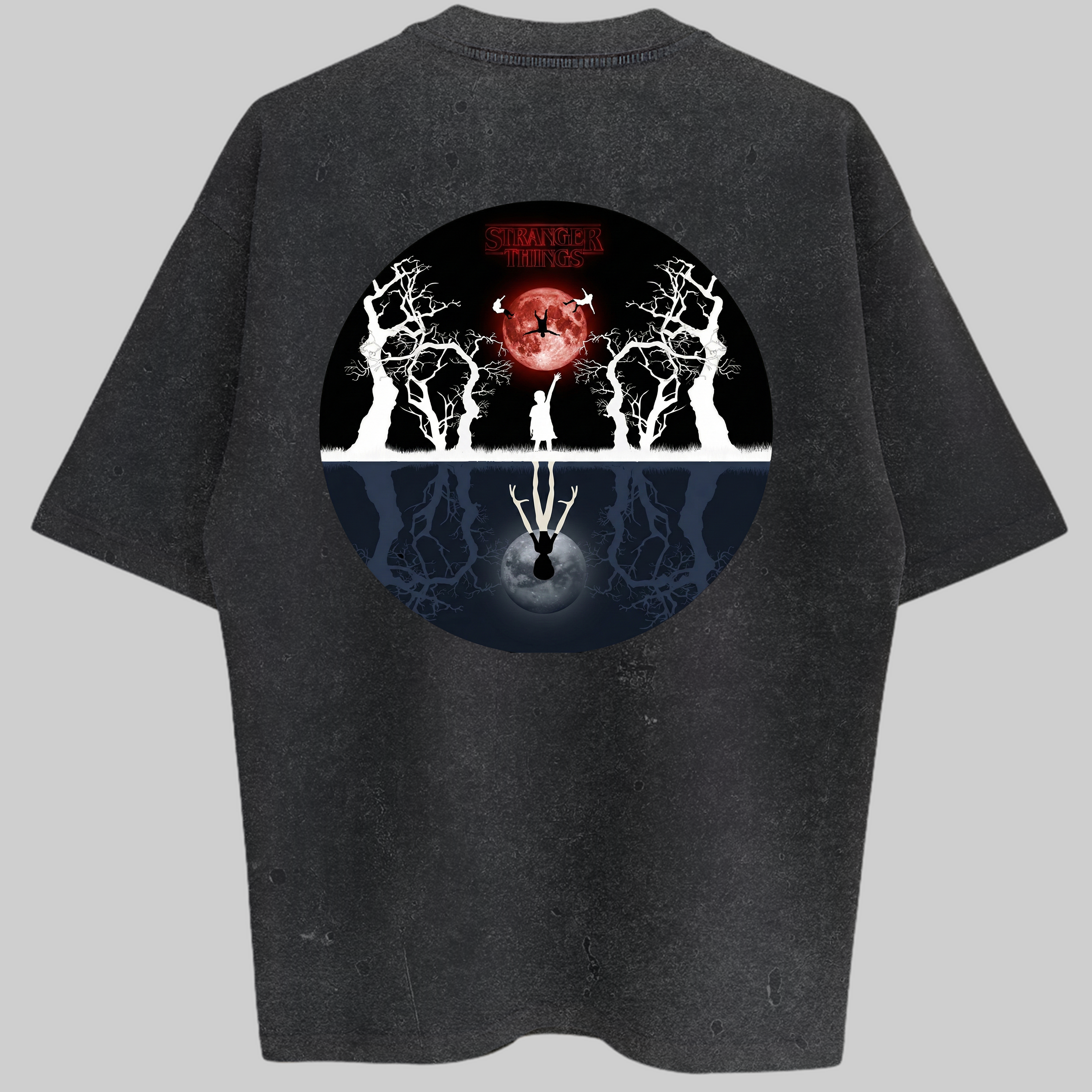 Oversized Upside Down Mystery Zero Encolhimento