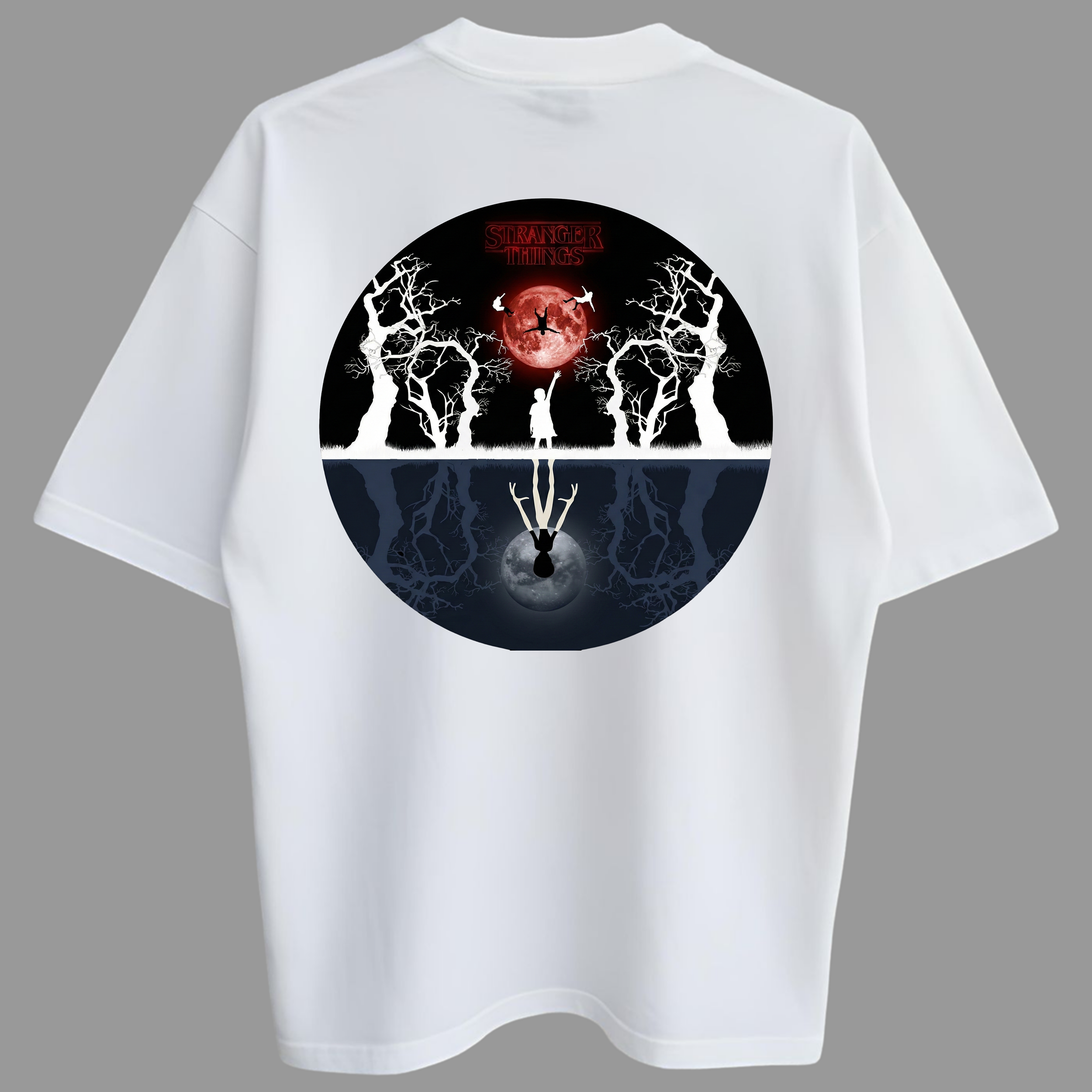 Oversized Upside Down Mystery Zero Encolhimento