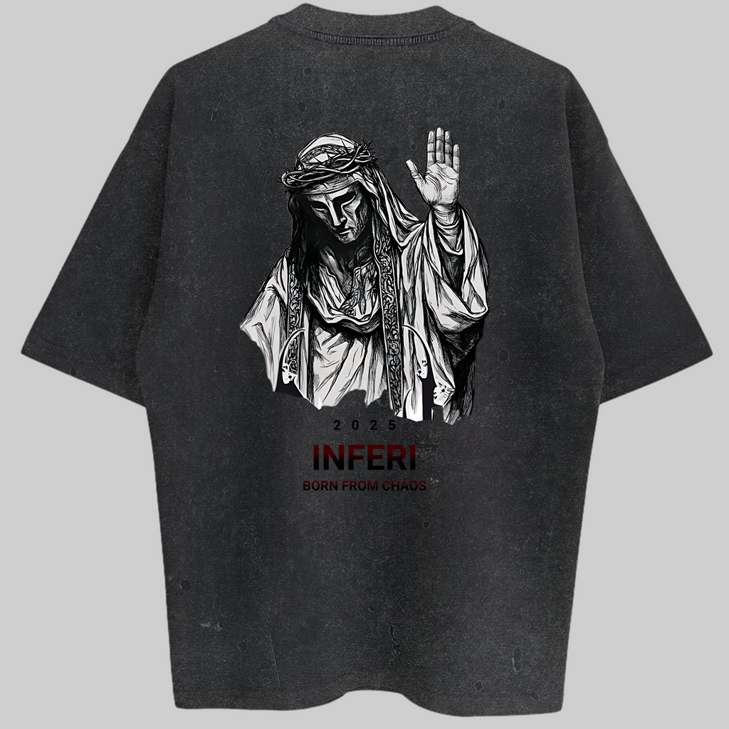 Oversized Broken Salvation Zero Encolhimento